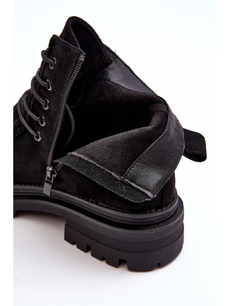 Women's Trapper Boots With Zip Black Apolosi