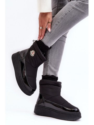 Women's Slip-On Snow Boots On Platform Black Gattea 2