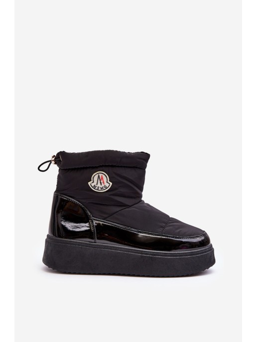 Women's Slip-On Snow Boots On Platform Black Gattea Women's Slip-On Snow Boots On Platform Black Gattea