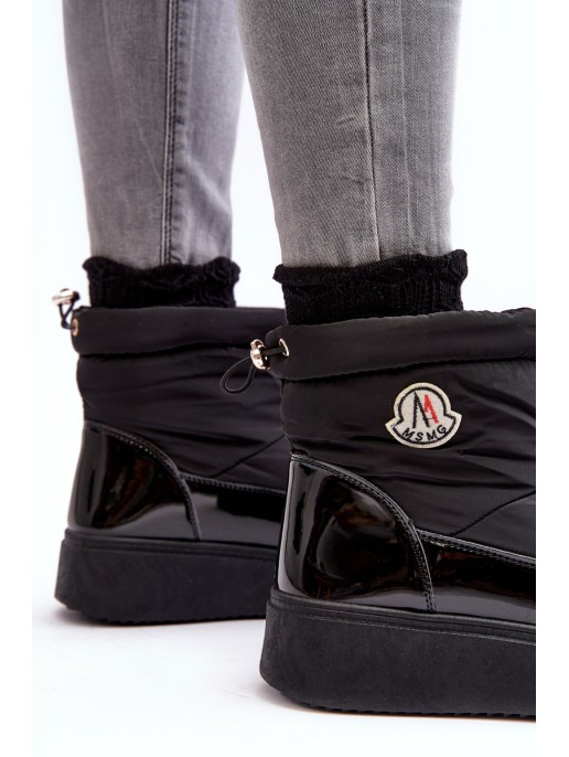 Women's Slip-On Snow Boots On Platform Black Gattea Women's Slip-On Snow Boots On Platform Black Gattea
