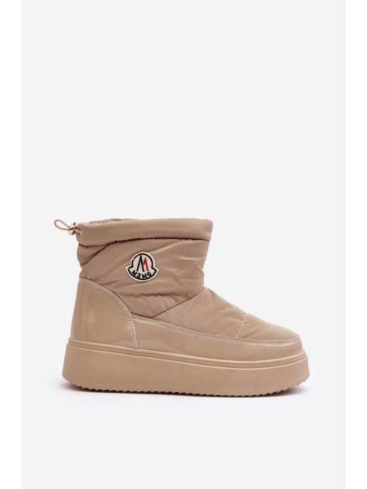 Women's Slip-On Snow Boots Platform Beige Gattea Women's Slip-On Snow Boots Platform Beige Gattea