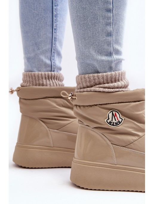 Women's Slip-On Snow Boots Platform Beige Gattea Women's Slip-On Snow Boots Platform Beige Gattea