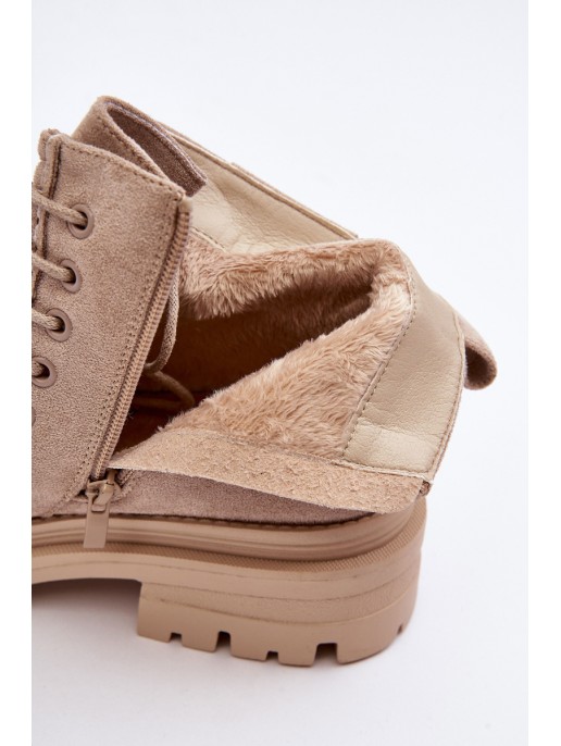 Women's Trapper Boots with Zip Beige Apolosi Women's Trapper Boots with Zip Beige Apolosi