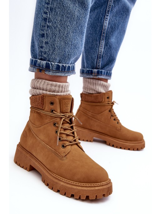 Women's Quilted Trapper Boots Camel Cross Jeans MM2R4011C