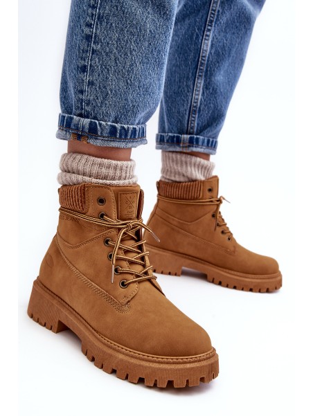 Women's Quilted Trapper Boots Camel Cross Jeans MM2R4011C