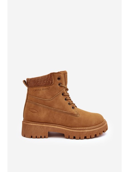 Women's Quilted Trapper Boots Camel Cross Jeans MM2R4011C