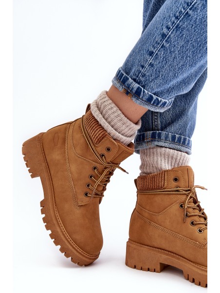 Women's Quilted Trapper Boots Camel Cross Jeans MM2R4011C