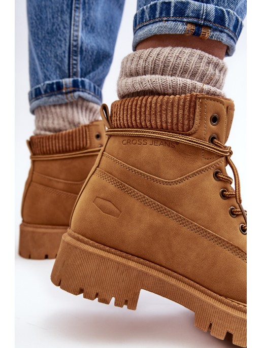 Women's Quilted Trapper Boots Camel Cross Jeans MM2R4011C