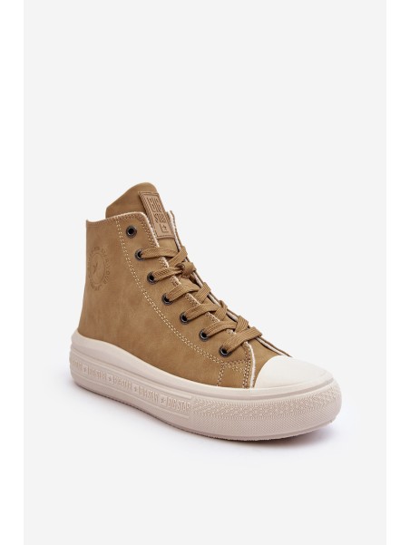 Women's Zip-Up Insulated Sneakers Camel Big Star MM274026