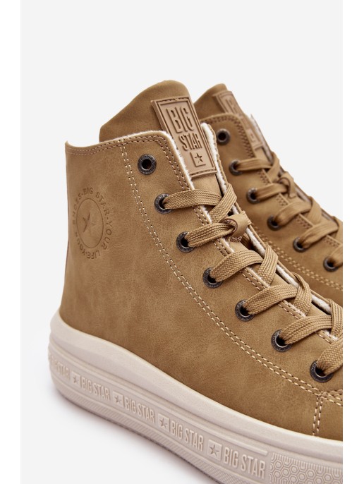 Women's Zip-Up Insulated Sneakers Camel Big Star MM274026