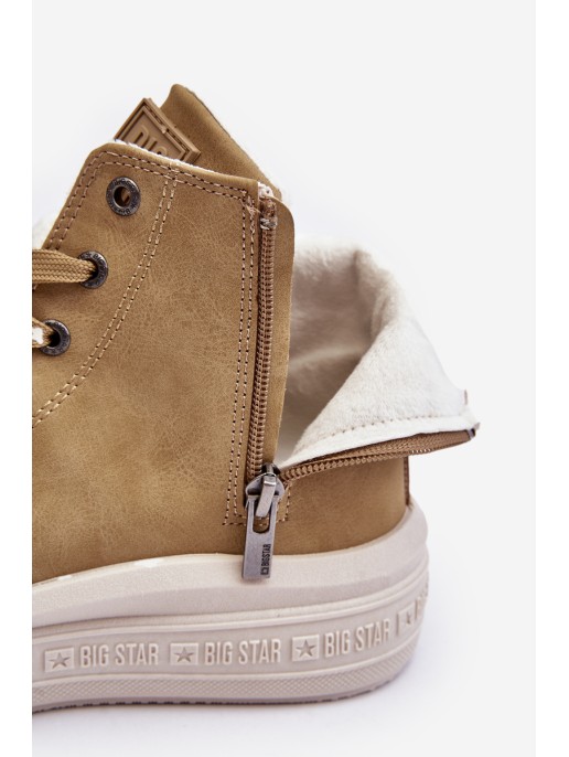 Women's Zip-Up Insulated Sneakers Camel Big Star MM274026