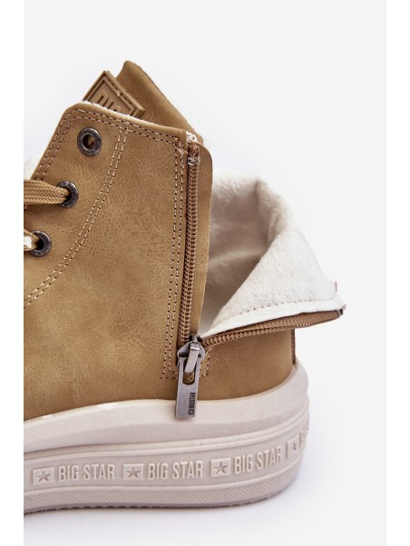 Women's Zip-Up Insulated Sneakers Camel Big Star MM274026