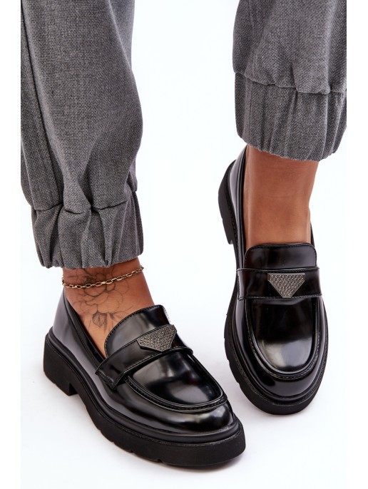 Women's Loafers Moccasins On A Flat Heel Black Venla