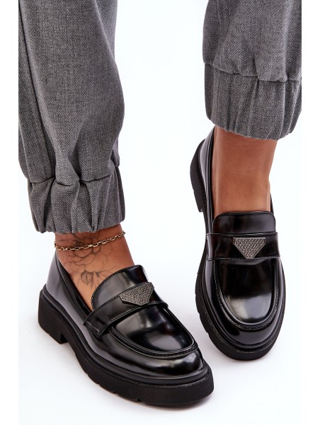 Women's Loafers Moccasins On A Flat Heel Black Venla