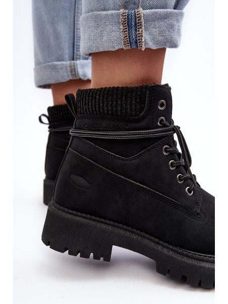 Women's Padded Trapery Black Cross Jeans MM2R4012C