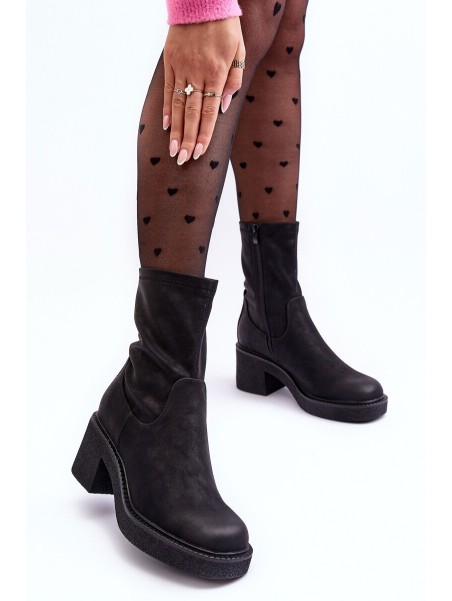 Women's Boots on Massive Heel Black Tozanna