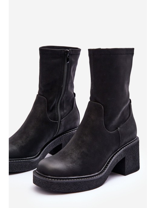Women's Boots on Massive Heel Black Tozanna