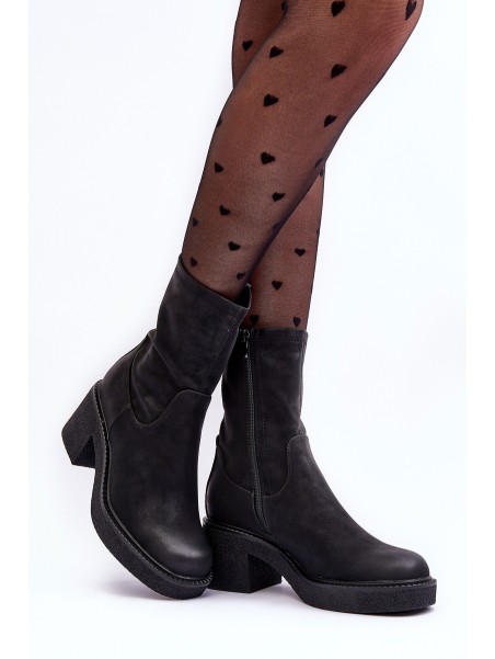 Women's Boots on Massive Heel Black Tozanna