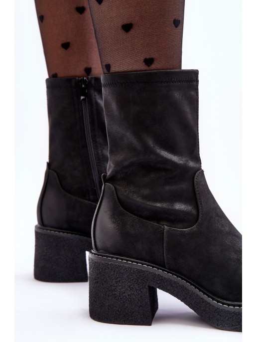 Women's Boots on Massive Heel Black Tozanna