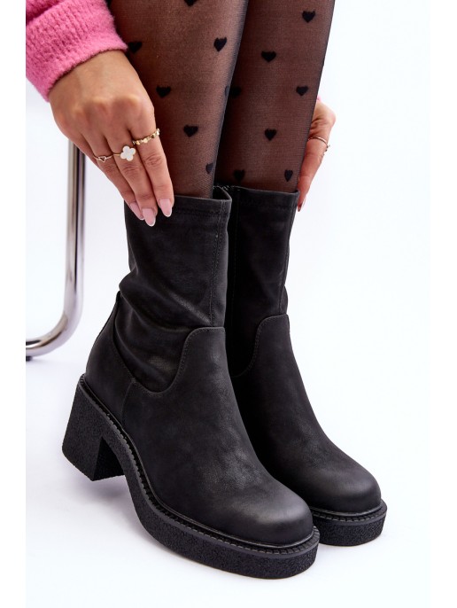 Women's Boots on Massive Heel Black Tozanna