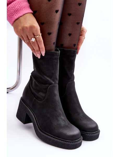 Women's Boots on Massive Heel Black Tozanna