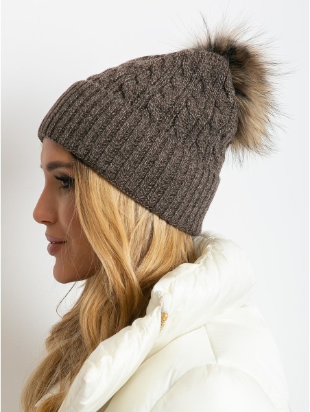 Czapka-AT-CZ-173501.44-ciemny brązowy