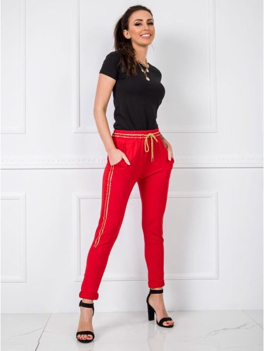 Spodnie dresowe-RV-DR-5394.18-czerwony Spodnie dresowe-RV-DR-5394.18-czerwony