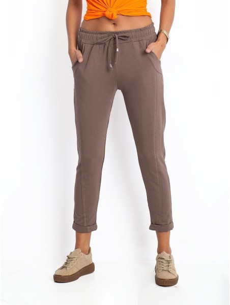 Spodnie dresowe-RV-DR-3589.07X-brązowy