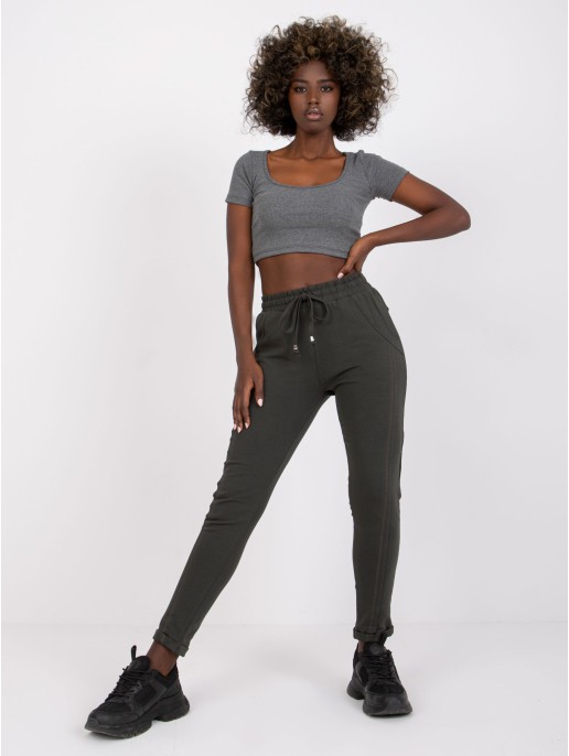 Spodnie dresowe-RV-DR-3589.08X-ciemny khaki Spodnie dresowe-RV-DR-3589.08X-ciemny khaki