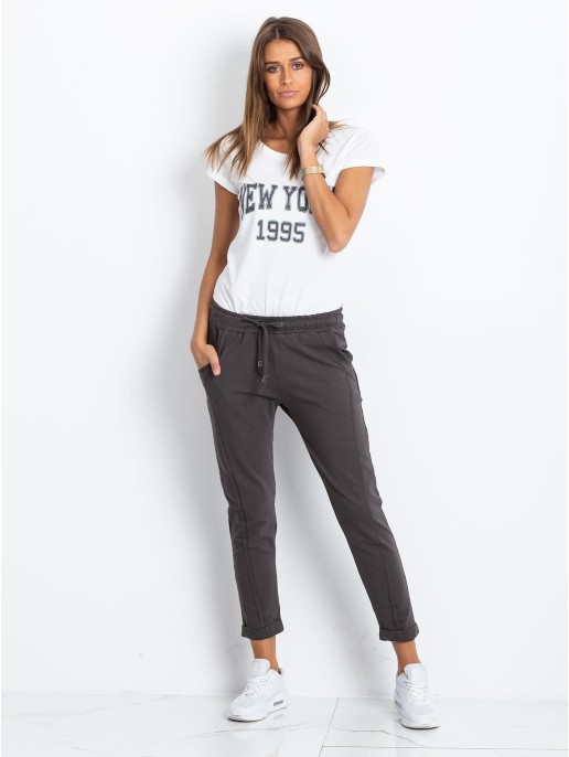 Spodnie dresowe-RV-DR-3589.08X-ciemny khaki Spodnie dresowe-RV-DR-3589.08X-ciemny khaki