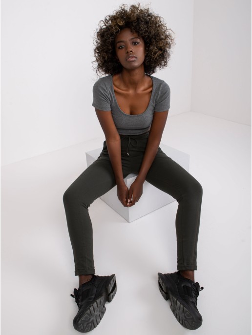 Spodnie dresowe-RV-DR-3589.08X-ciemny khaki Spodnie dresowe-RV-DR-3589.08X-ciemny khaki