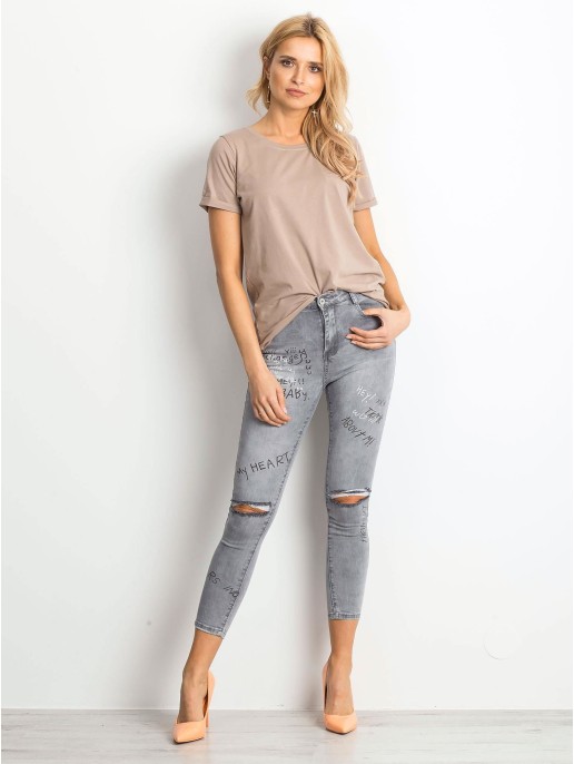 T-shirt-RV-TS-4838.09P-ciemny bezowy T-shirt-RV-TS-4838.09P-ciemny bezowy