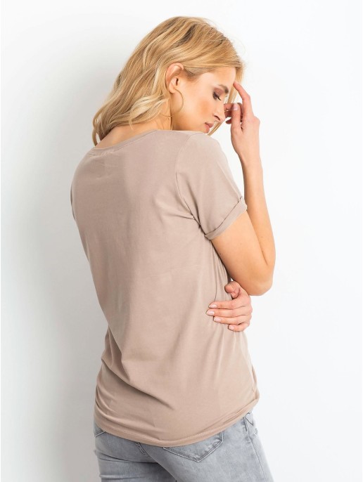T-shirt-RV-TS-4838.09P-ciemny bezowy T-shirt-RV-TS-4838.09P-ciemny bezowy