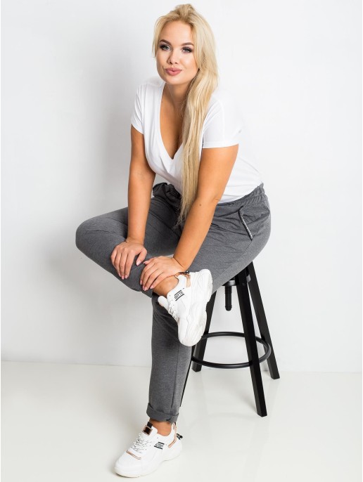 Spodnie dresowe-RV-DR-4765.52-ciemny szary