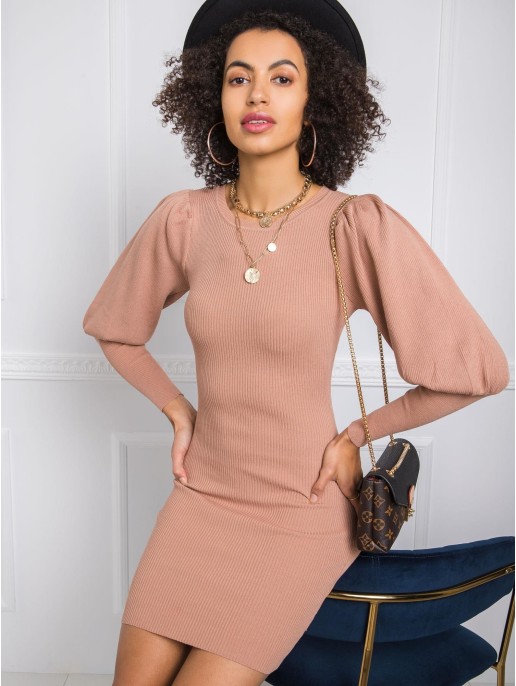 Sukienka-EM-SK-PL3850.66P-jasny brązowy