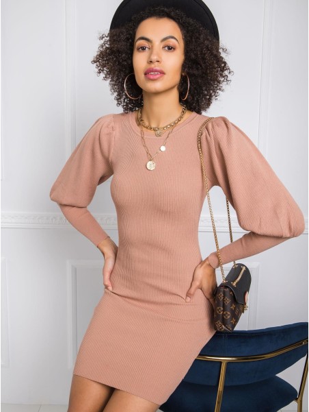 Sukienka-EM-SK-PL3850.66P-jasny brązowy