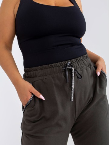 Spodnie dresowe-RV-DR-4765.52-khaki 2