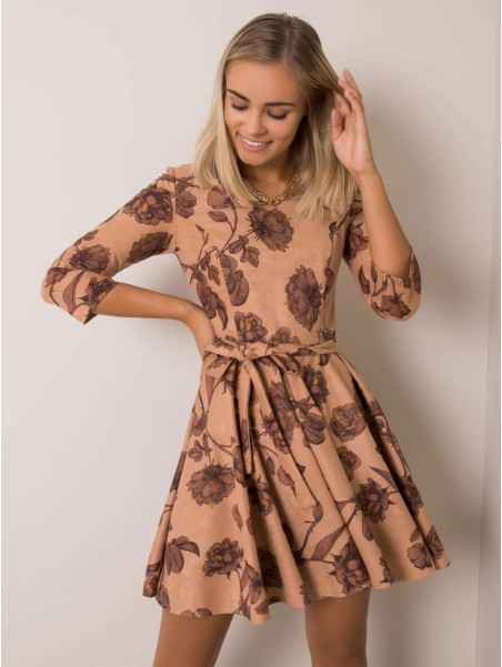 Sukienka-LK-SK-508307.46P-jasny brązowy