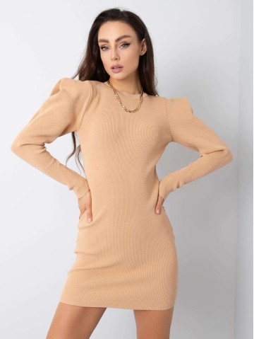 Sukienka-269-SK-5676.91P-camelowy 2