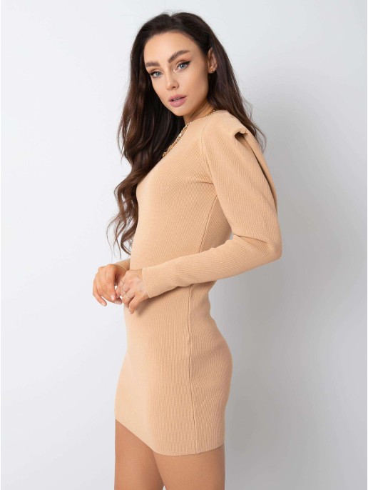 Sukienka-269-SK-5676.91P-camelowy Sukienka-269-SK-5676.91P-camelowy