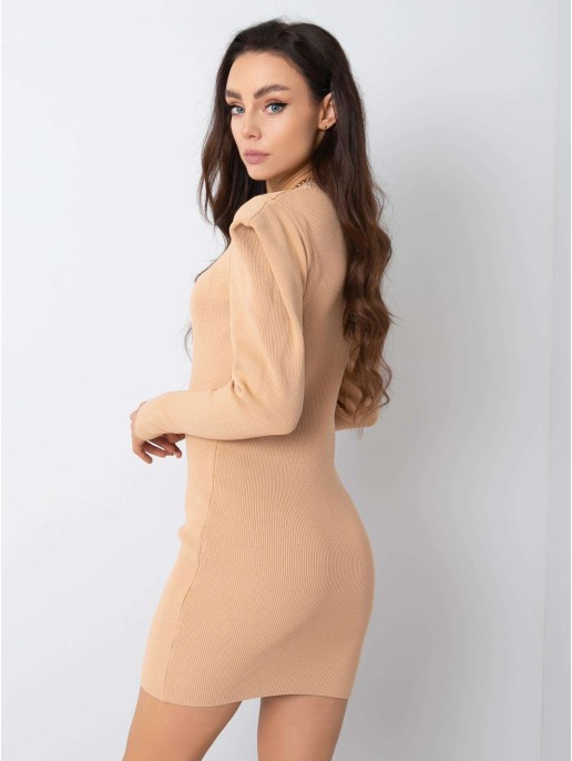 Sukienka-269-SK-5676.91P-camelowy Sukienka-269-SK-5676.91P-camelowy