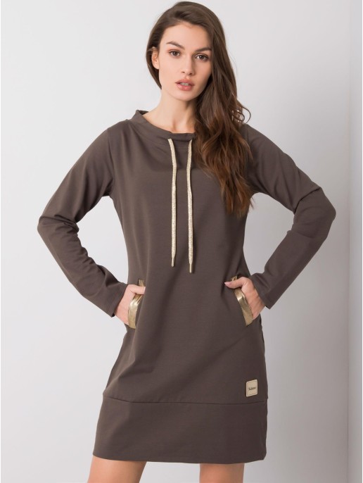 Sukienka-RV-SK-6067.15X-ciemny khaki Sukienka-RV-SK-6067.15X-ciemny khaki