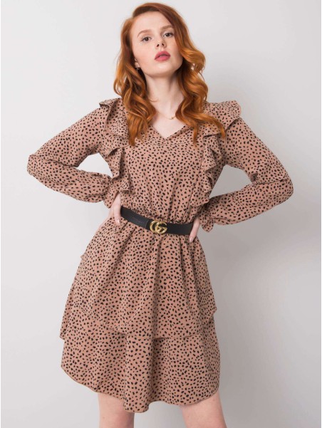 Sukienka-WN-SK-R824.68-ciemny bezowy