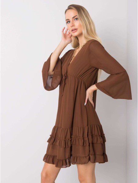 Sukienka-DHJ-SK-10613B.07-brązowy