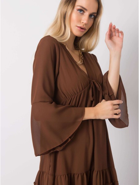 Sukienka-DHJ-SK-10613B.07-brązowy