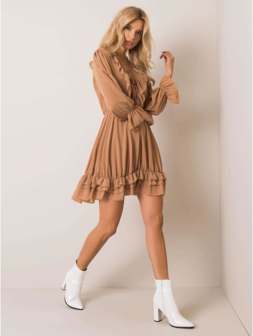 Suknelė-TW-SK-BI-0761.92-camelowy Suknelė-TW-SK-BI-0761.92-camelowy