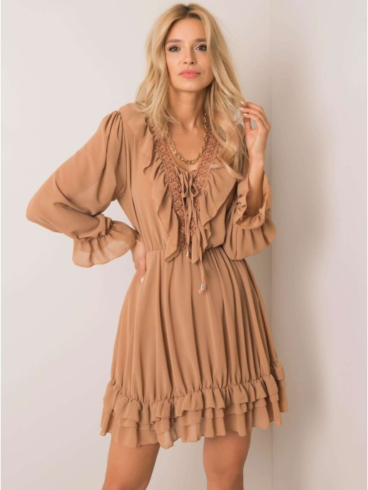 Suknelė-TW-SK-BI-0761.92-camelowy Suknelė-TW-SK-BI-0761.92-camelowy