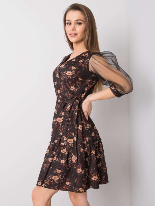 Sukienka-LK-SK-508378.31P-czarno-beżowy Sukienka-LK-SK-508378.31P-czarno-beżowy