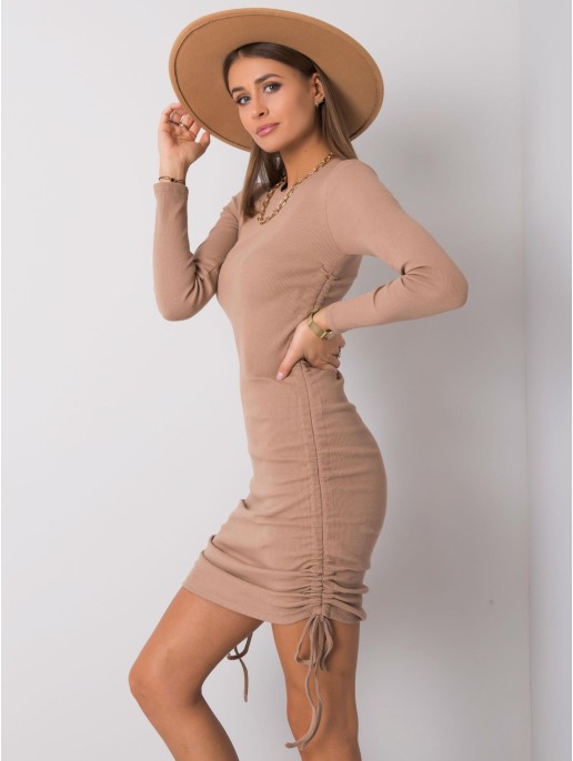 Sukienka-RV-SK-6009.15X-ciemny bezowy Sukienka-RV-SK-6009.15X-ciemny bezowy