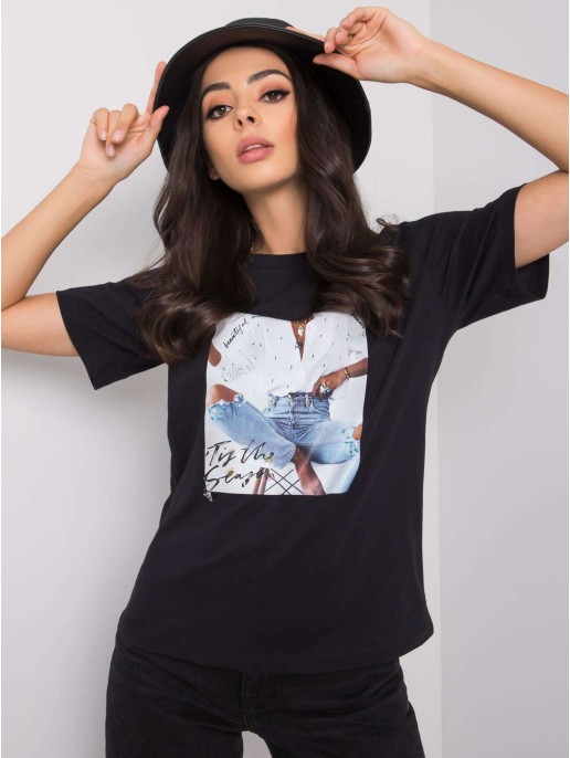 T-shirt-PM-TS-SS21TX66.78P-czarny T-shirt-PM-TS-SS21TX66.78P-czarny